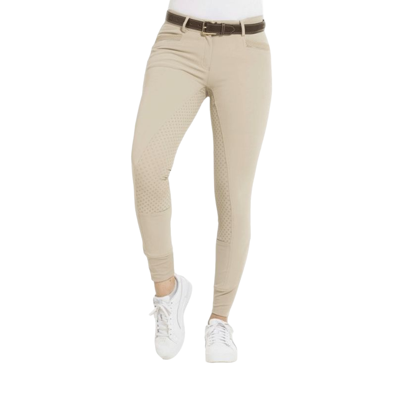 Equithème - Pantalon d'équitation full grip femme Kendal beige | - Ohlala