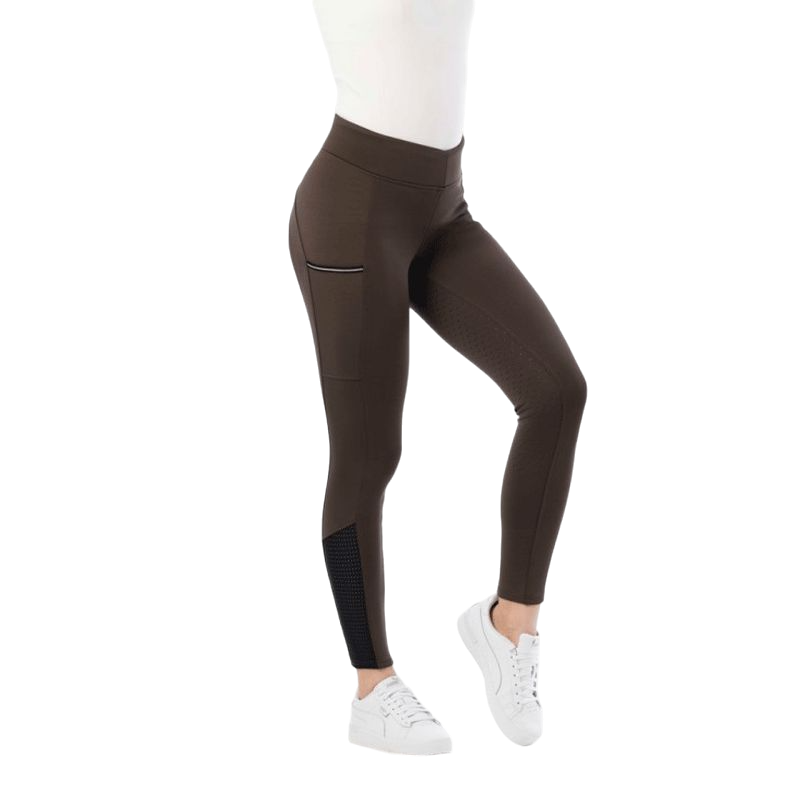 Equithème - Legging d'équitation full grip femme Brigitte noisette | - Ohlala