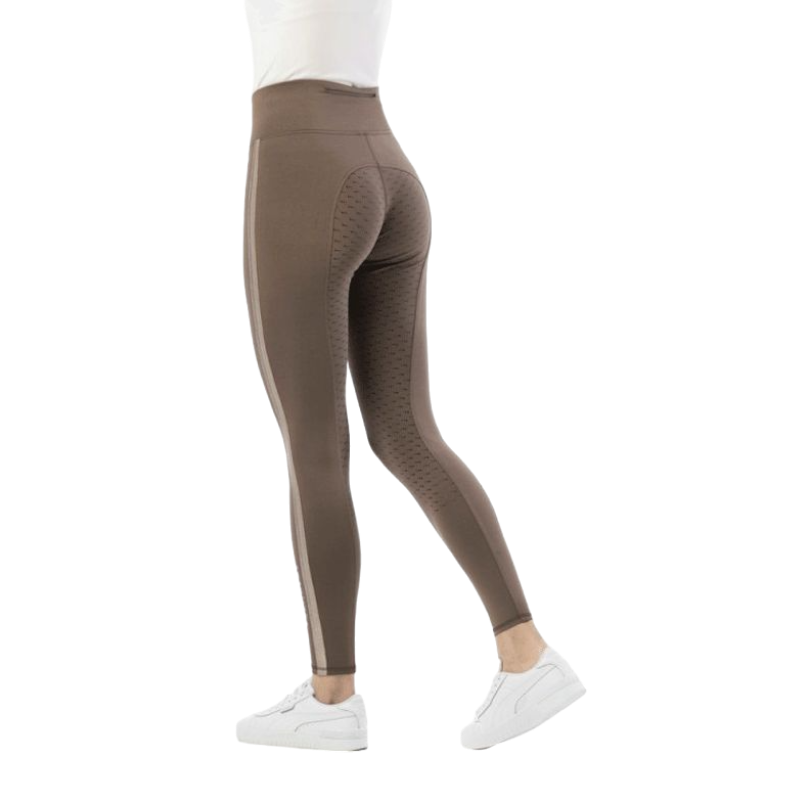 Equithème - Women's silicone-bottomed riding leggings Violet taupe