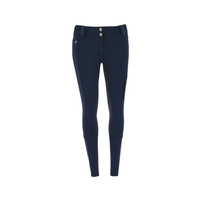 Equithème - Kitzhbuhl women's softshell riding pants with navy silicone bottom