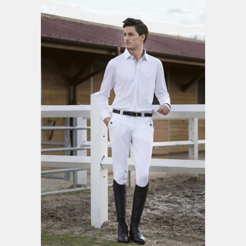 Equithème - Pantalon d'équitation homme verona blanc à pinces | - Ohlala