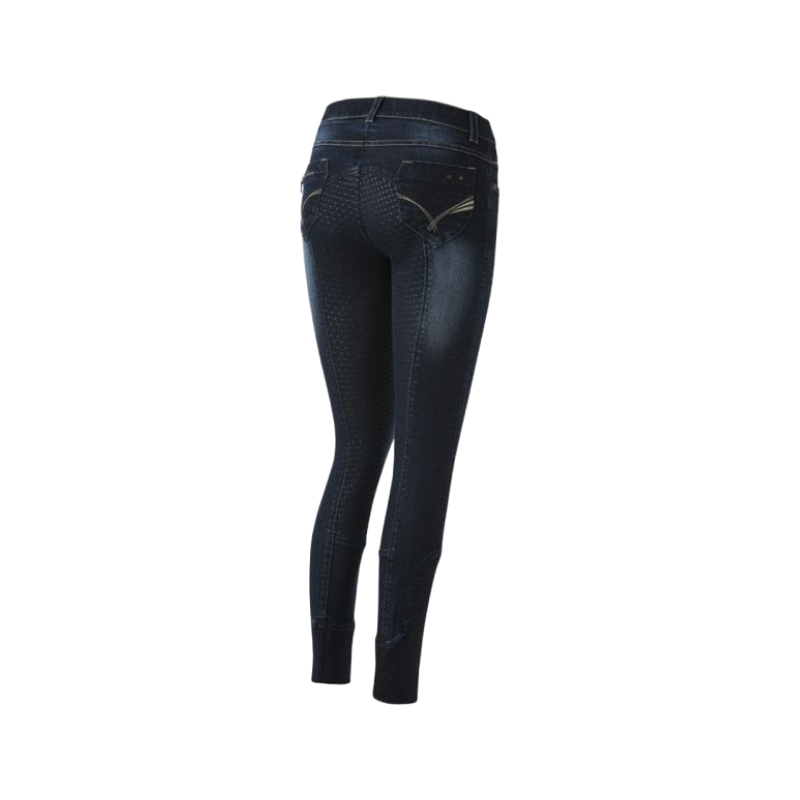 Equithème - Women's riding pants Texas navy full grip jeans 