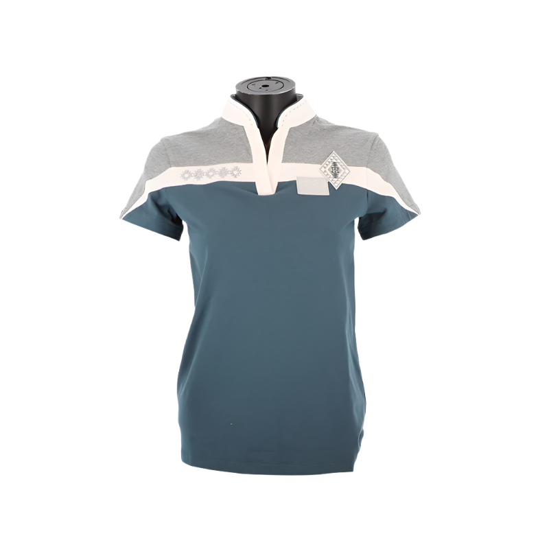 Pénélope Store - Indian short-sleeved polo shirt in duck blue