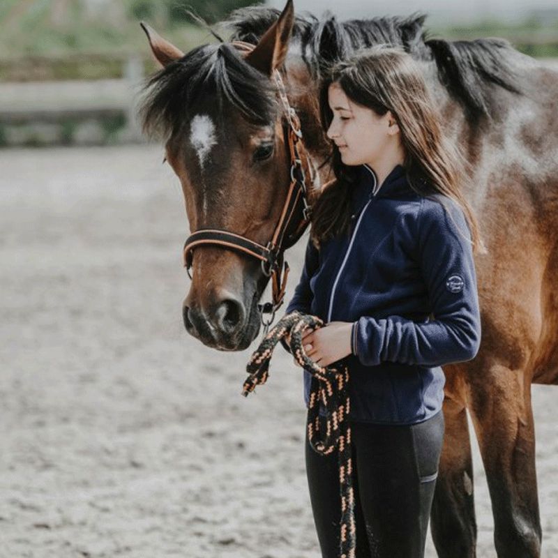 Equithème - Veste polaire fille Lena marine | - Ohlala