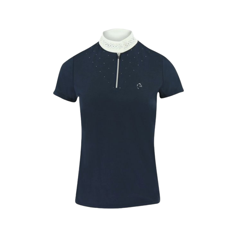Equithème - Navy short-sleeved bôl polo shirt