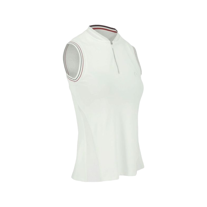 Equithème - Mia white women's sleeveless polo shirt