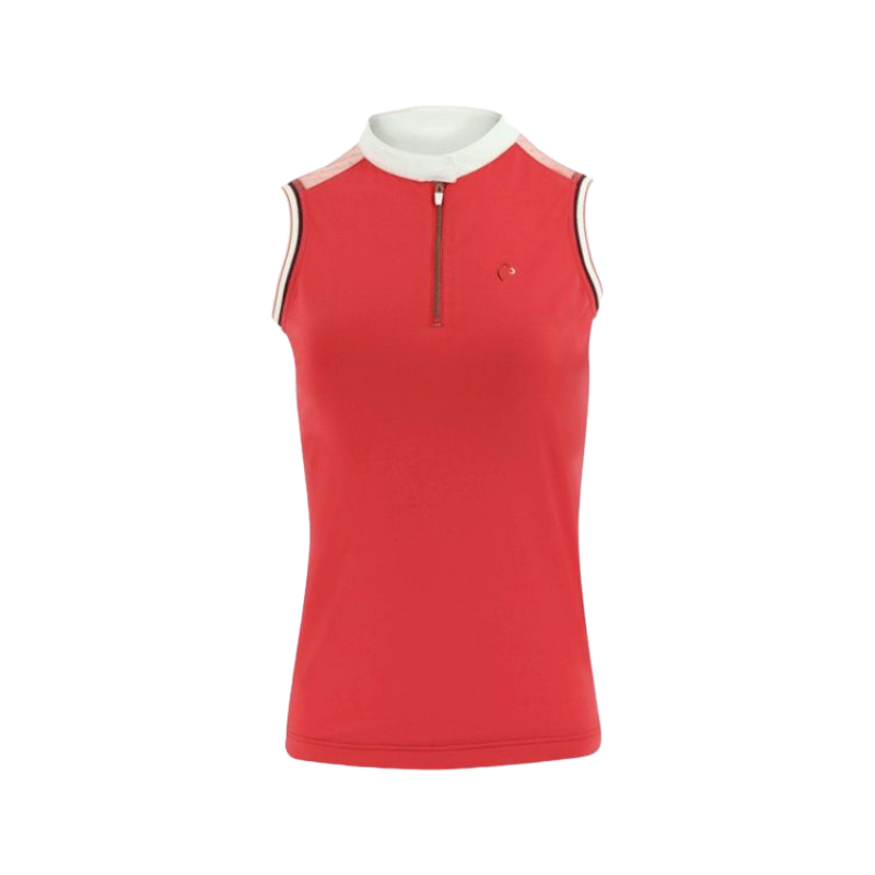 Equithème - Smoff red sleeveless polo shirt
