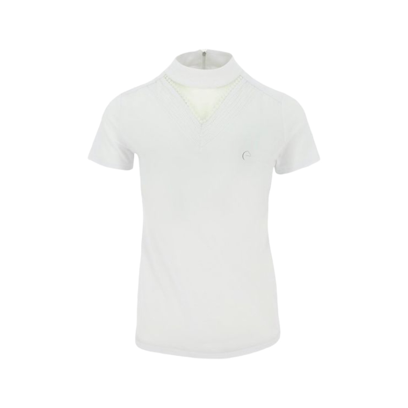 Equithème - Valence white short-sleeved competition polo shirt