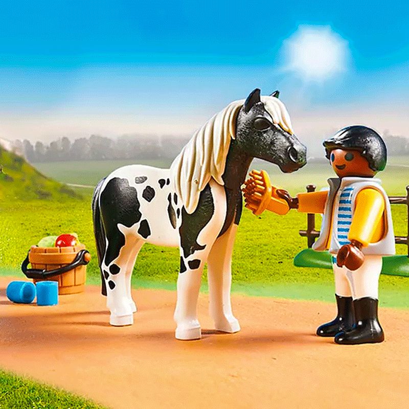 Playmobil - Cavalier et poney Lewitzer | - Ohlala