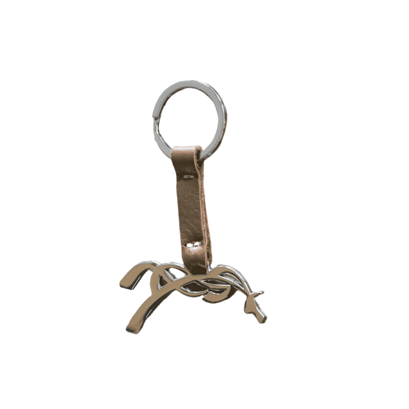 Pénélope Store - Cognac/silver key ring