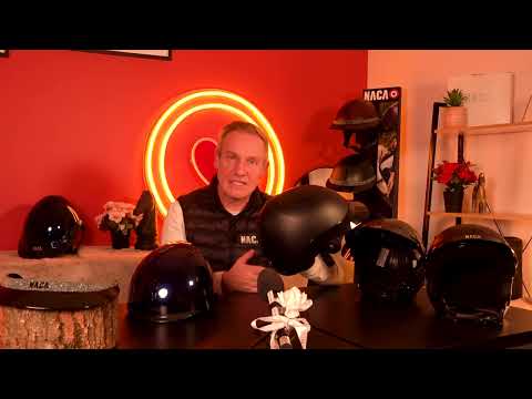 NACA - Gravity S riding helmet with glossy onyx black polo visor