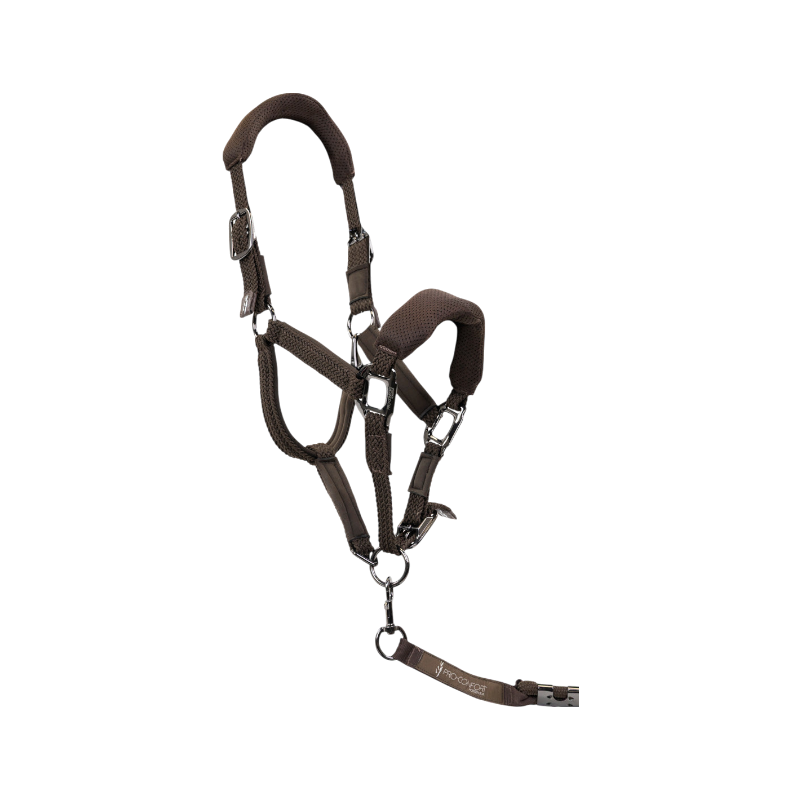 Pro Confort - Ergonomic halter and Dorai long line in brown mesh 