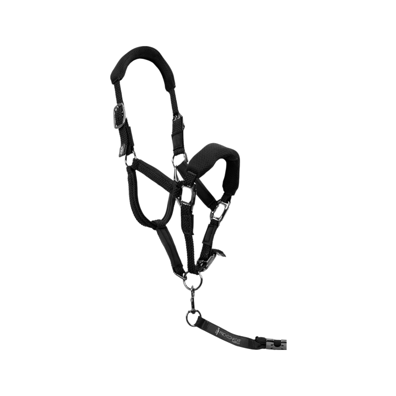 Pro Confort - Ergonomic halter and Dorai long line in black mesh 