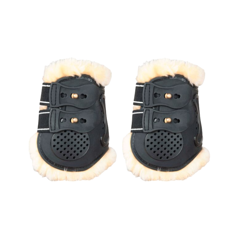 TdeT - Proteck' Compet fetlock guards black/natural sheepskin lining