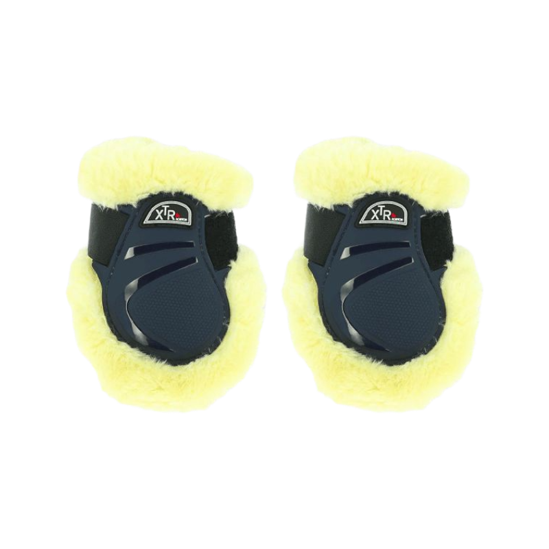 Norton - XTR sheepskin fetlock guards navy