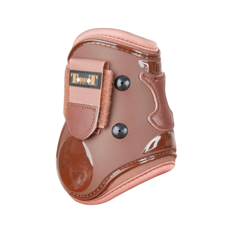 TdeT - Shell and brown leather fetlock protectors