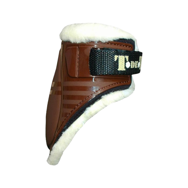 TdeT - Dark brown synthetic sheepskin lined fetlock guards