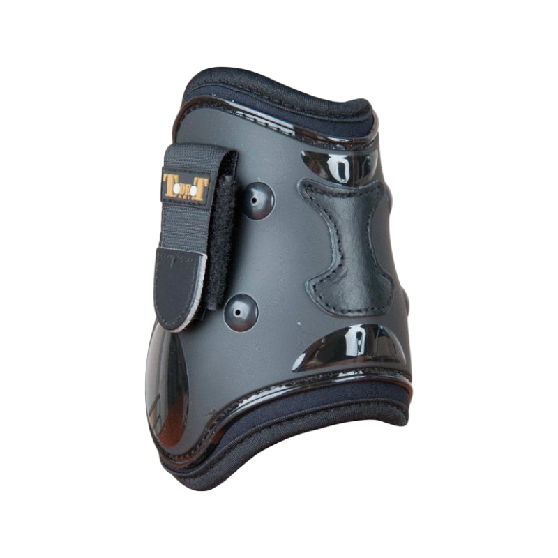 TdeT - Shell and black leather fetlock protectors
