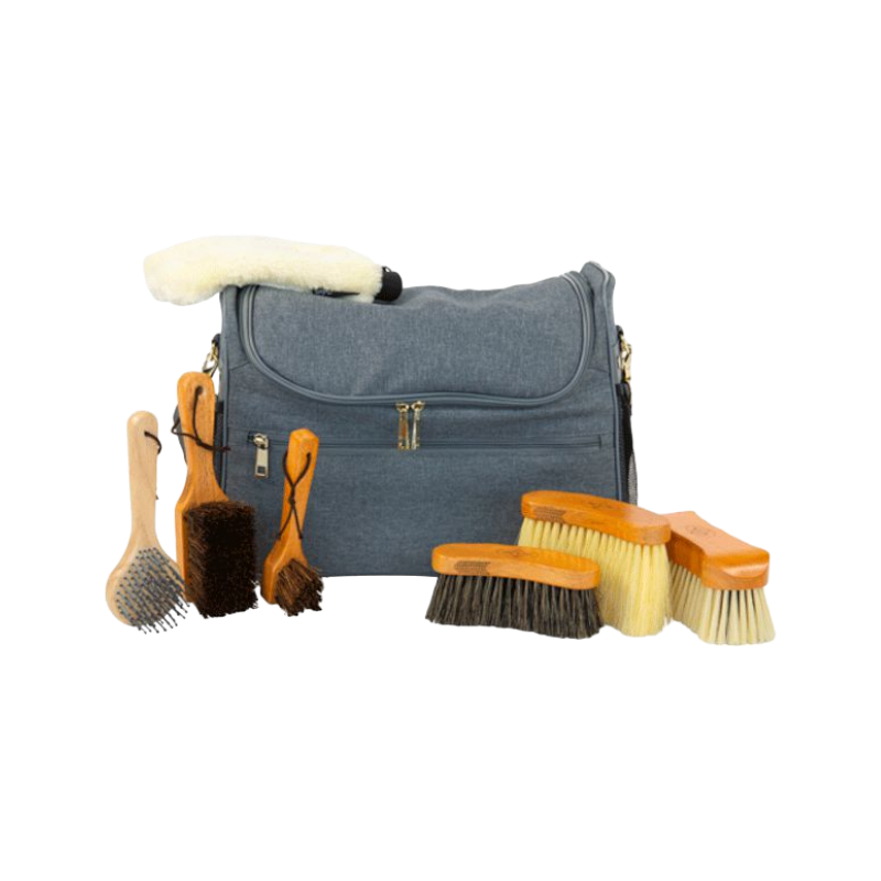 Grooming Deluxe - Set Grooming bag gray grooming + brushes