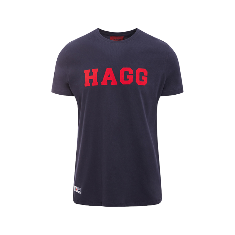 Hagg - Men's short-sleeved t-shirt navy/red