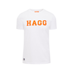Hagg - T-shirt manches courtes homme blanc/ orange | - Ohlala