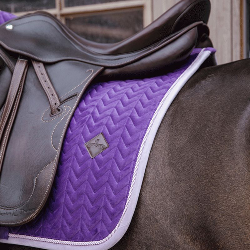 Kentucky Horsewear - Tapis de dressage velvet contrast violet royal | - Ohlala