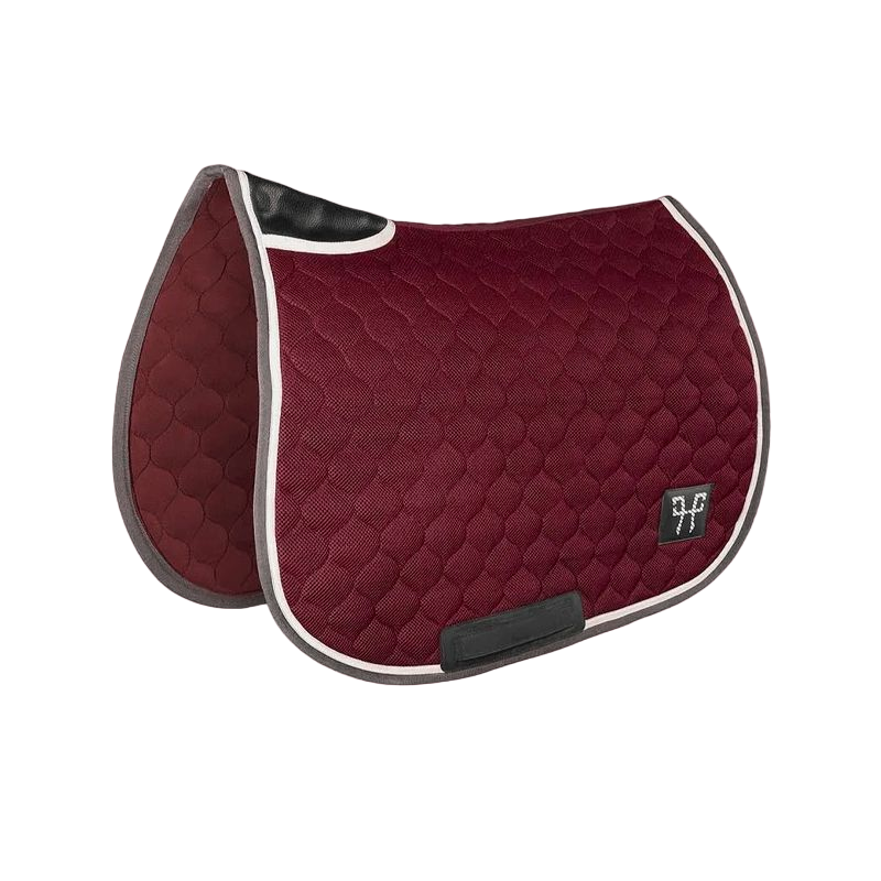 Horse Pilot - Tapis de selle mesh bordeaux/ gris | - Ohlala