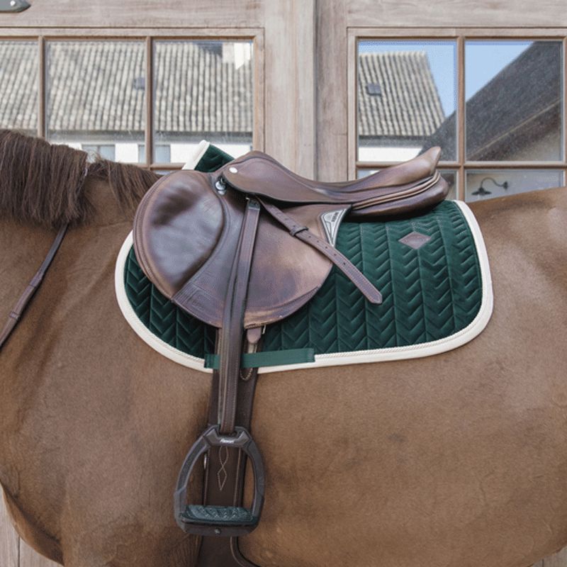 Kentucky Horsewear - Tapis de selle velvet contrast vert sapin | - Ohlala