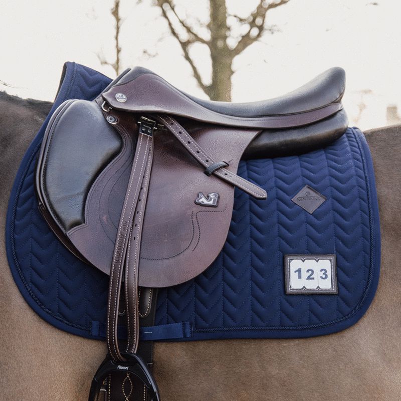 Kentucky Horsewear - Tapis de selle Fishbone Competition marine | - Ohlala