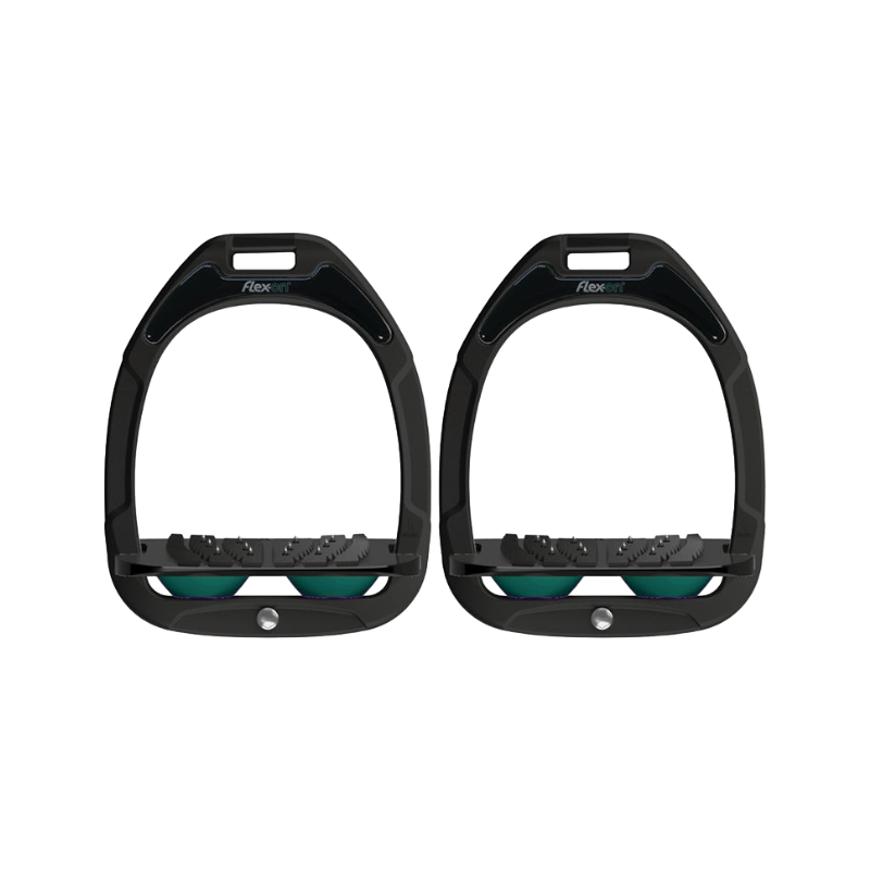 Flex On - GC Inclined Ultra Grip Stirrups Black / Black / English Green