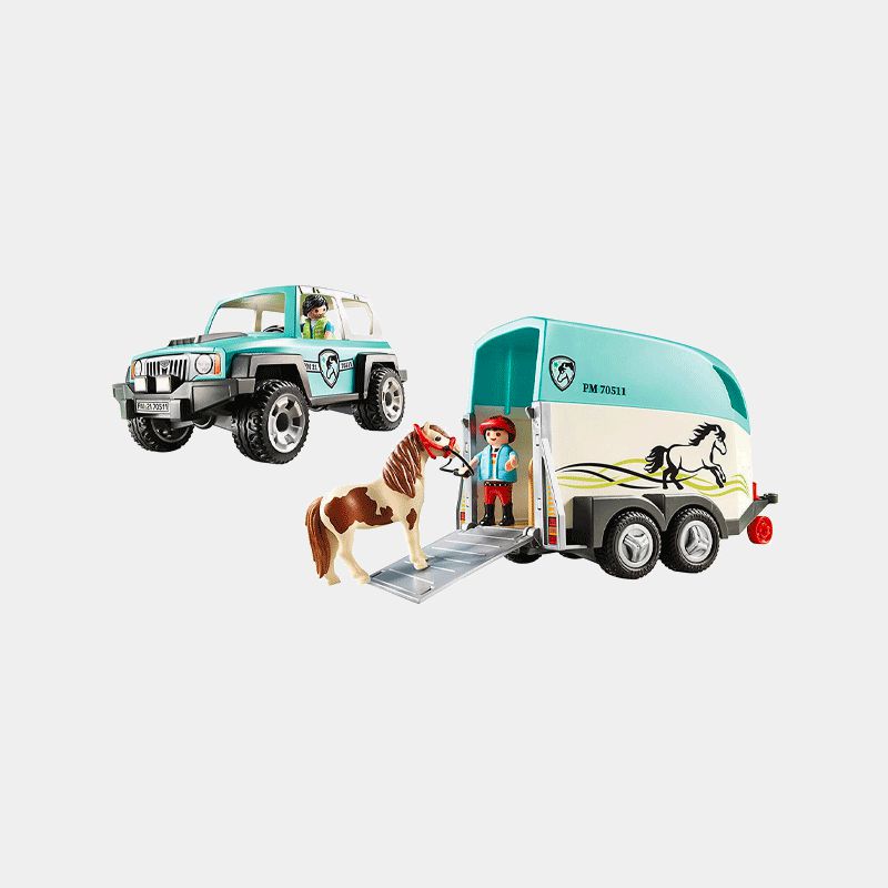 Playmobil - Voiture et van pour poney | - Ohlala