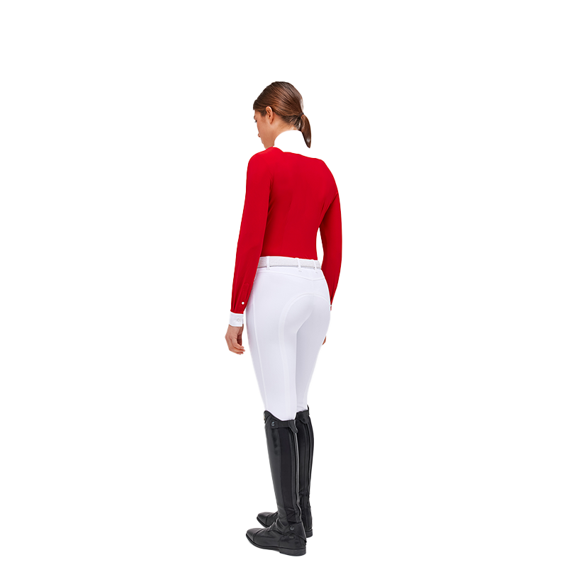 Cavalleria Toscana - Polo manches longues femme Hunter rouge | - Ohlala