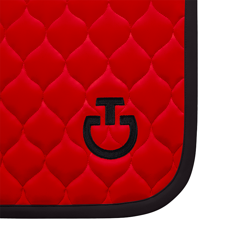 Cavalleria Toscana - Tapis de dressage Circular Quilted Jersey rouge coquelicot | - Ohlala