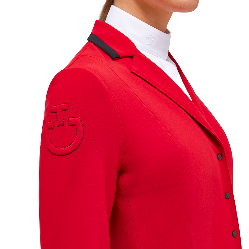 Cavalleria Toscana - Veste de concours femme jersey broderie rouge | - Ohlala