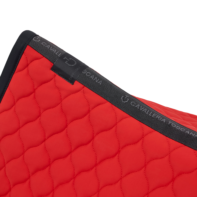 Cavalleria Toscana - Tapis de dressage Circular Quilted Jersey rouge coquelicot | - Ohlala