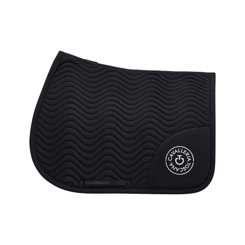 Cavalleria Toscana - Tapis de selle Double Orbit Wave Quilted noir | - Ohlala