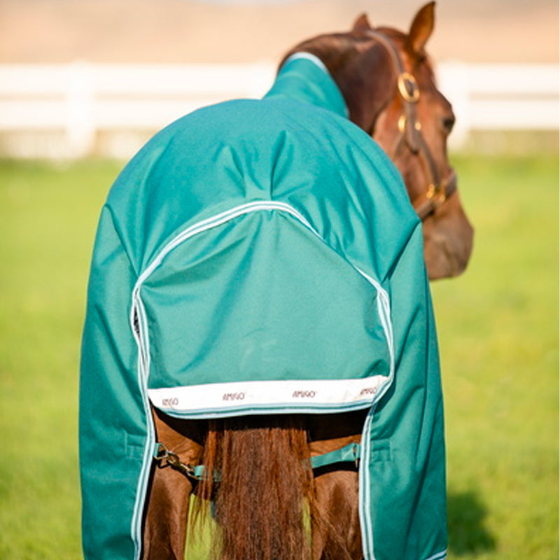 Horseware - Couverture d'extérieur Amigo Bravo 12 Wug encolure montante vert 250g | - Ohlala