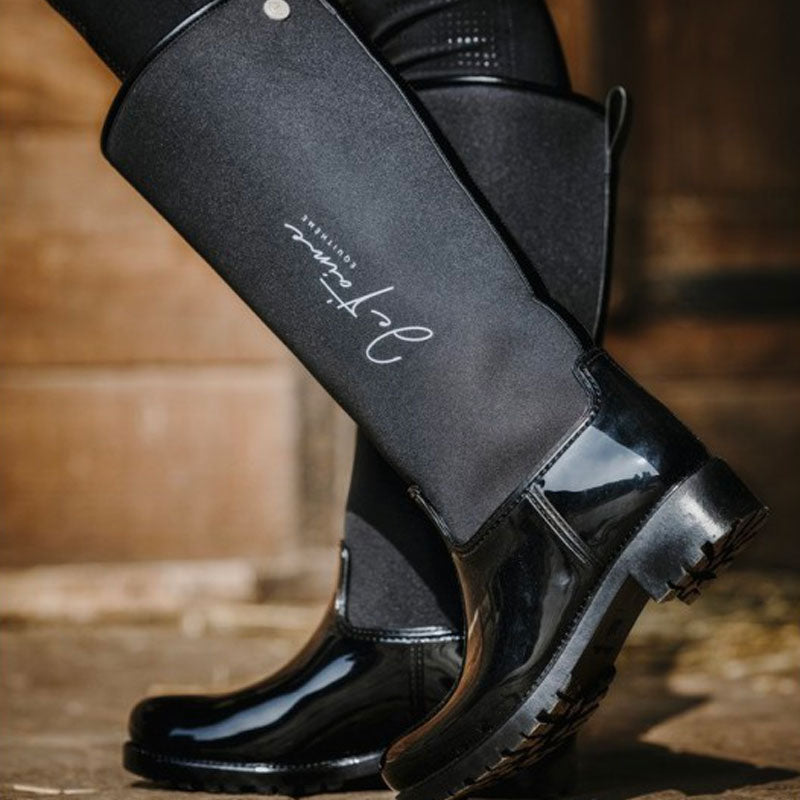 Equithème - Bottes de pluie "Je t'aime" noir | - Ohlala