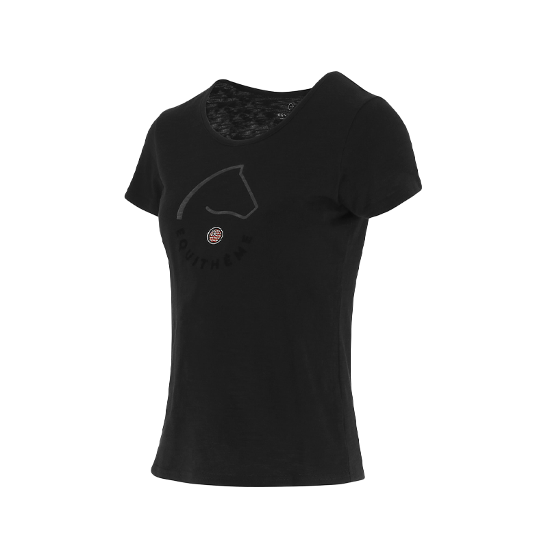 Equithème - T-shirt à manches courtes femme Claire noir | - Ohlala