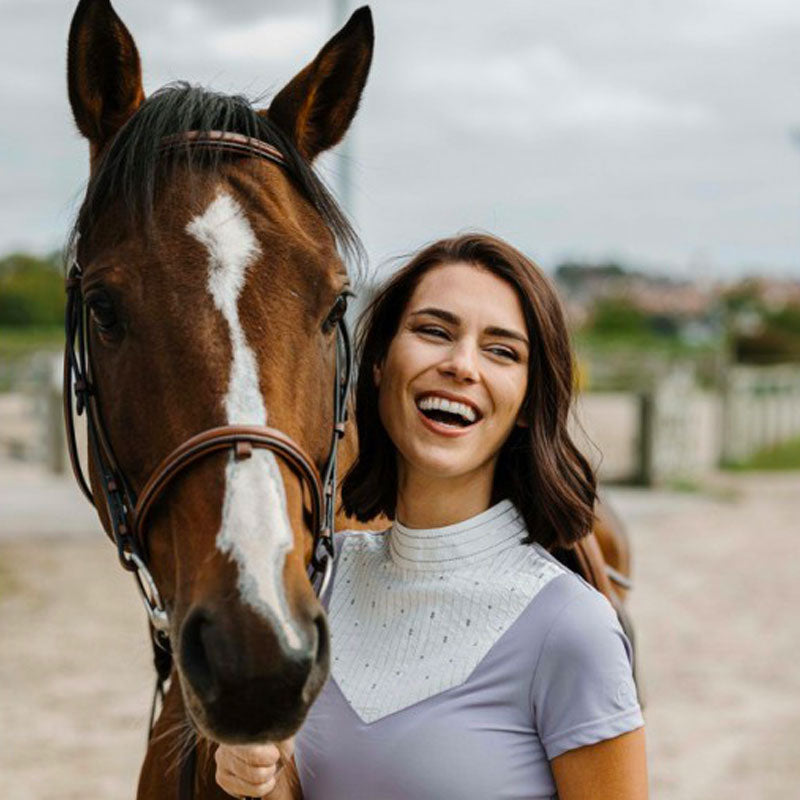 Equithème - Polo manches courtes femme Lerma violet | - Ohlala