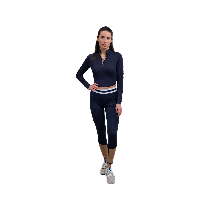 Harcour - Legging d'équitation femme Brookie marine et iced coffee | - Ohlala