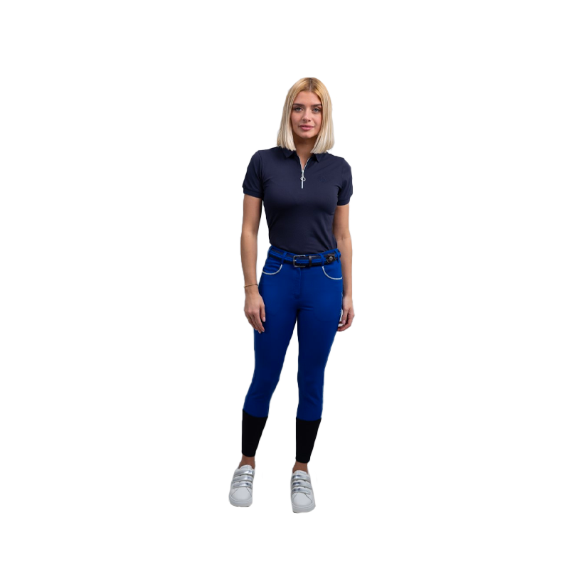 Harcour - Pantalon d'équitation femme Boogie full grip bleu électrique | - Ohlala