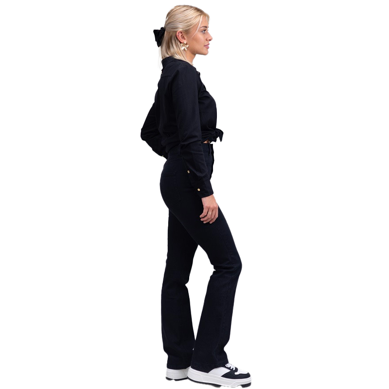 Harcour - Pantalon en jean femme Flare Juvo noir | - Ohlala