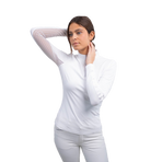 Harcour - Polo technique manches longues femme Poris blanc | - Ohlala