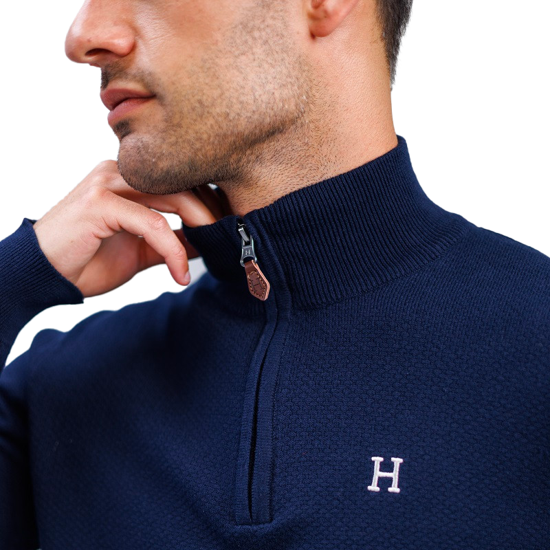 Harcour - Pull manches longues homme Douglas marine | - Ohlala