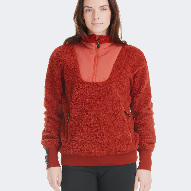 Horse Pilot - Pull manches longues femme Sherpa terracotta | - Ohlala