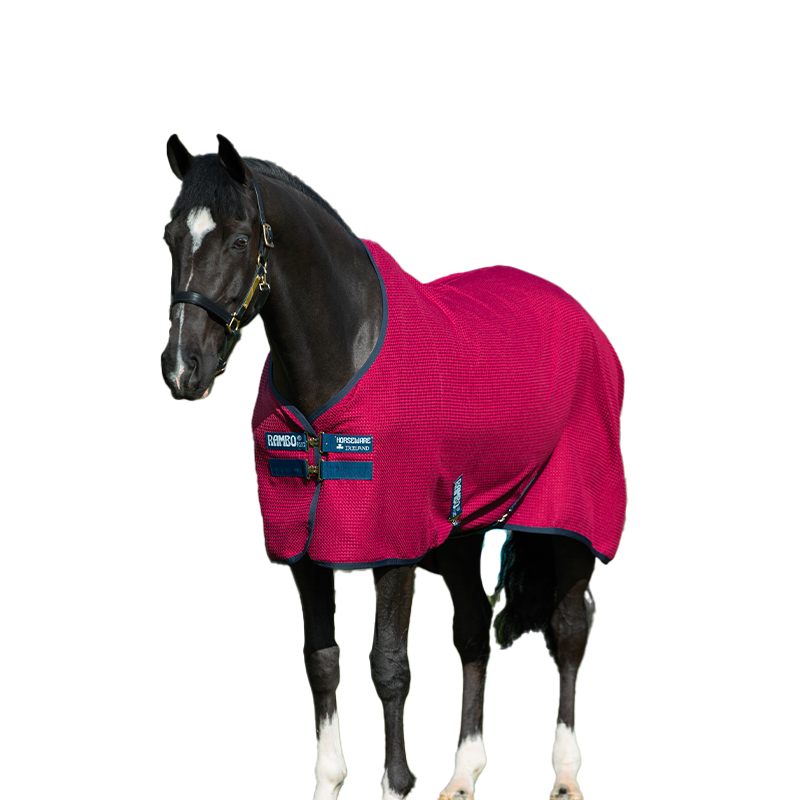 Horseware - Chemise séchante Rambo Techni-Waffle Cooler bordeaux/ noir | - Ohlala