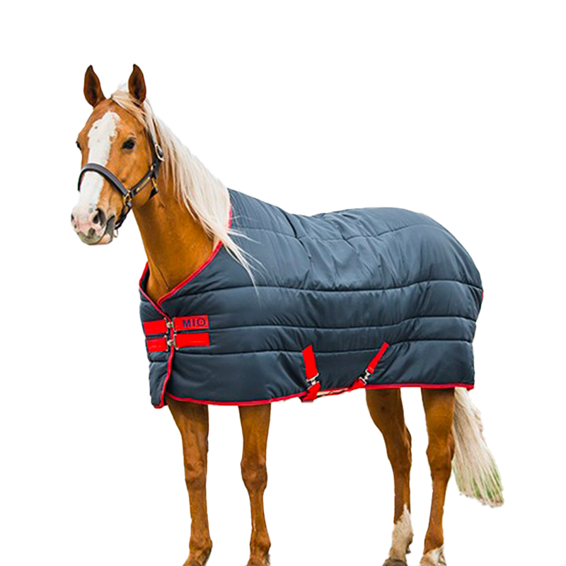 Horseware - Couverture de box Mio Insulator marine/ rouge 150g | - Ohlala