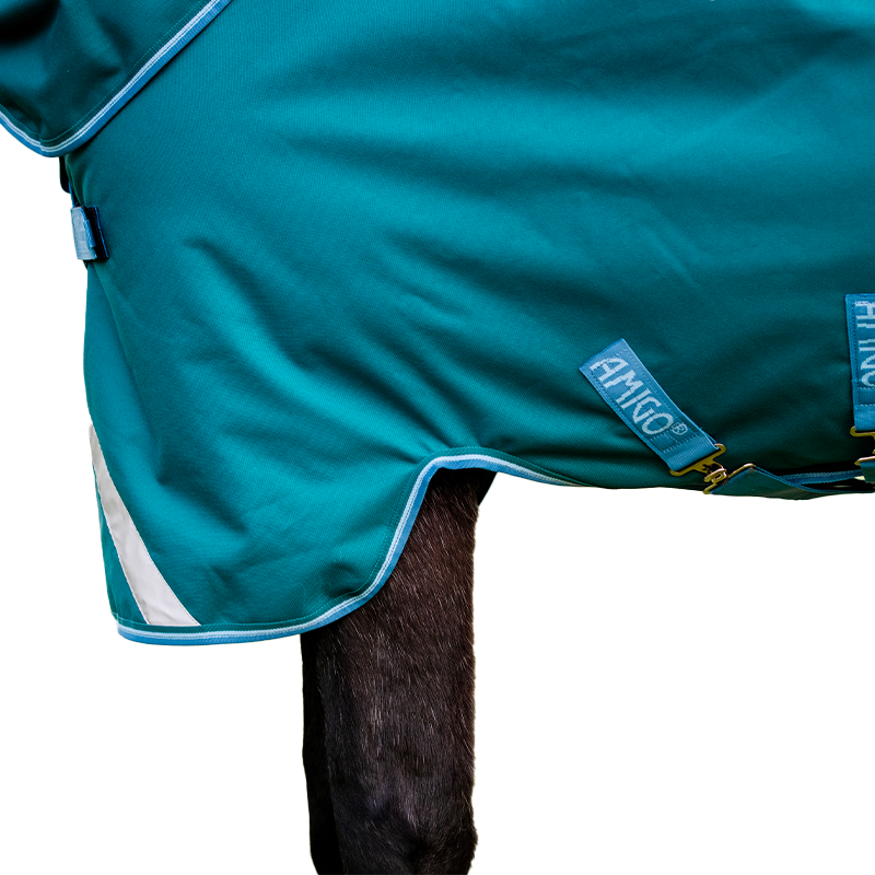 Horseware - Couverture d'extérieur Amigo Bravo 12 Plus fermeture Disque emeraude/ turquoise/ bleu 100g | - Ohlala