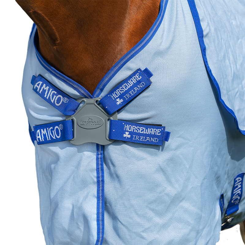 Horseware - Couverture d'extérieur anti-mouches Amigo Ripstop Hoody bleu foncé/ argent | - Ohlala